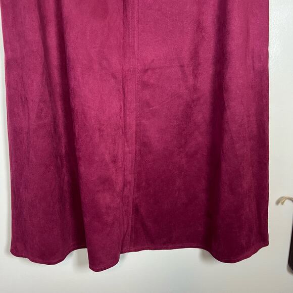 NWT Burgundy Bagatelle Collection Faux Suede Midi Skirt Sz M - Picture 6 of 7